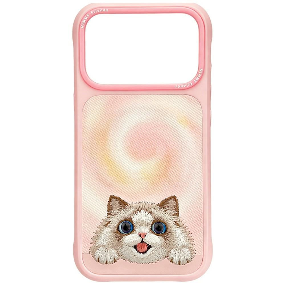 Nimmy Big Eyed Lying Lying Ragdoll Cat for iPhone 18 Pro Max / 17 Pro Max pink