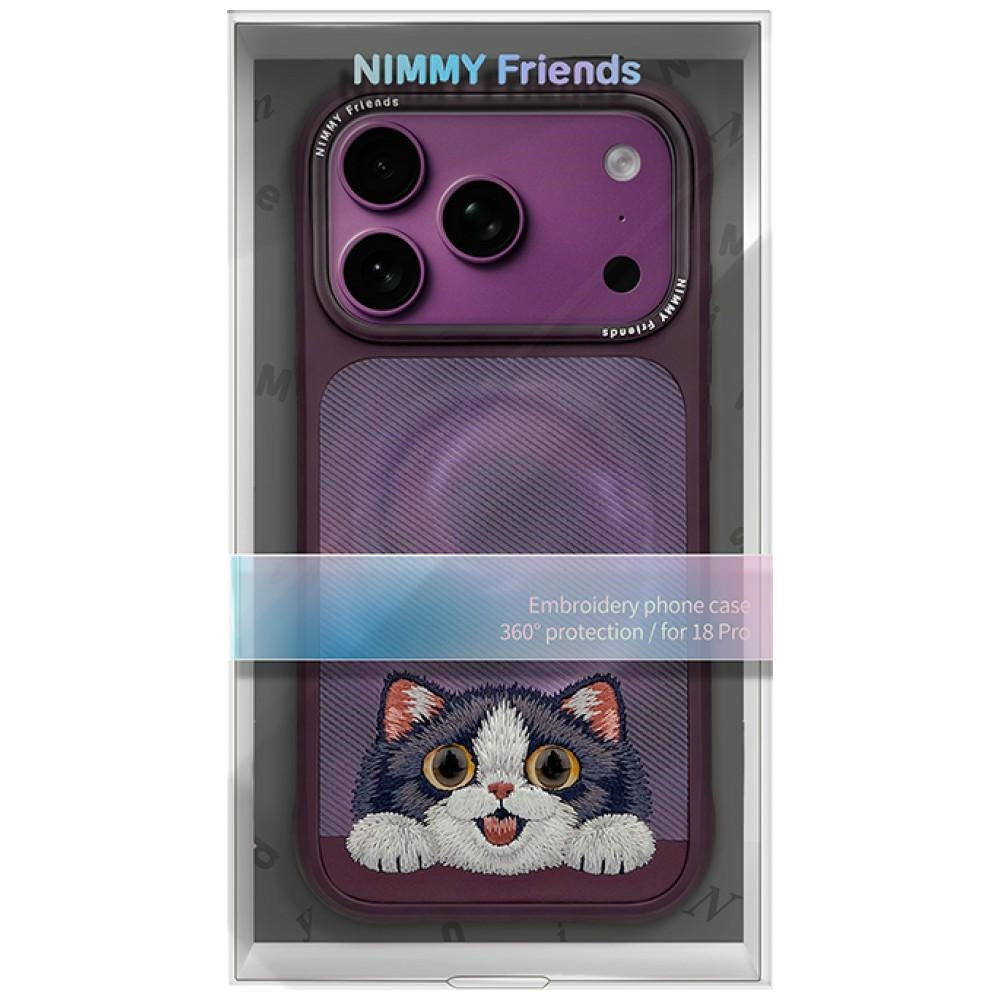 Nimmy Big Eyed Lying Cream Cat MagSafe for iPhone 18 Pro Max / 17 Pro Max Purple