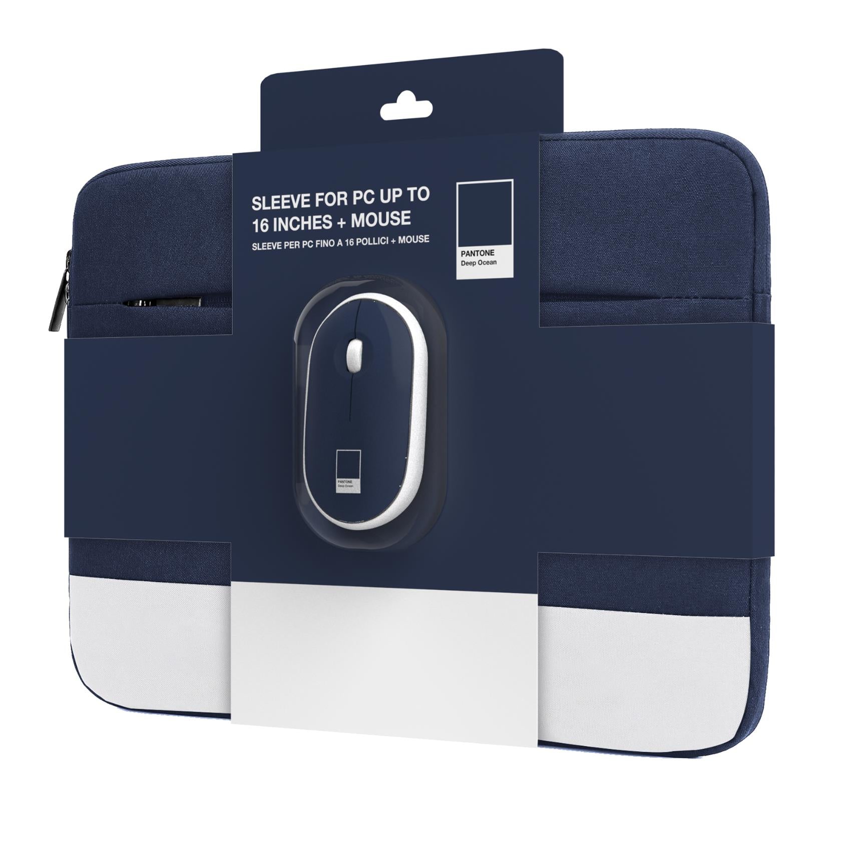 Celly PANTONE - Bundle PC Sleeve up to 15.6'' + Mouse Navy