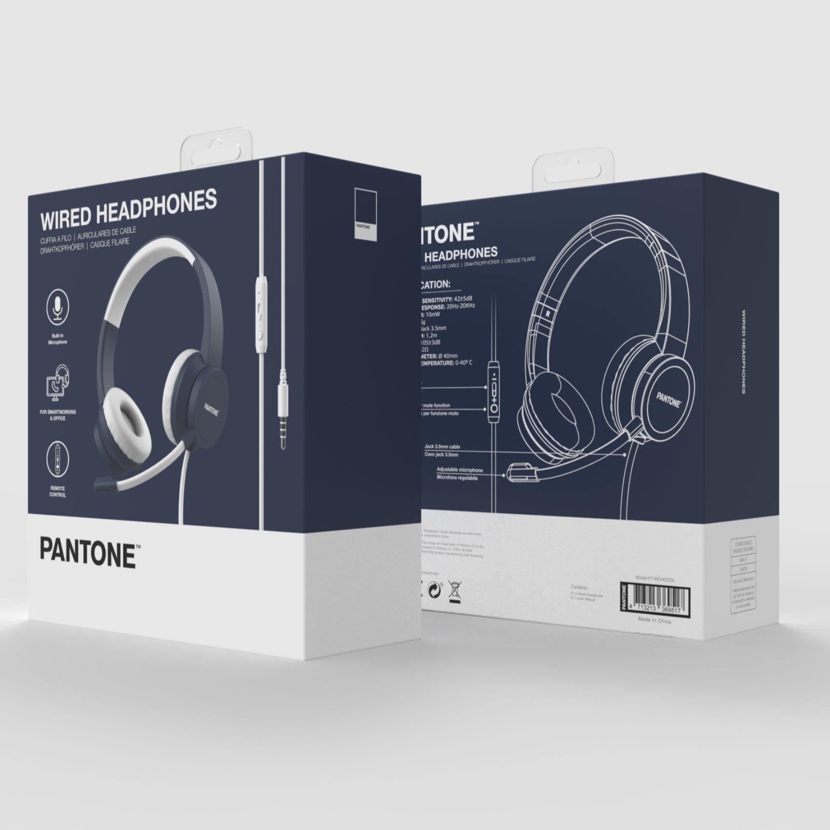 Celly PANTONE - SMARTWORK HEADPHONE CABLE+MIC Wired Headphones Navy