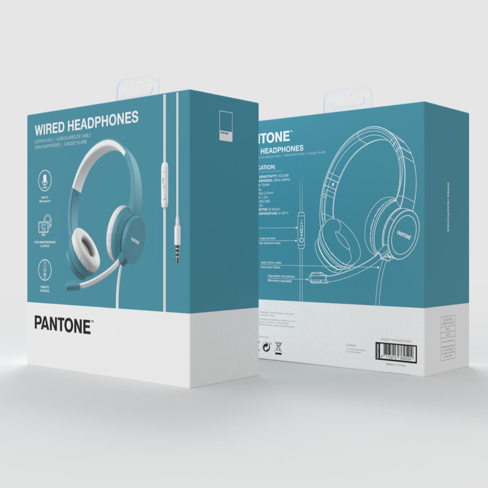 Celly PANTONE - SMARTWORK HEADPHONE CABLE+MIC Wired Headphones Blue