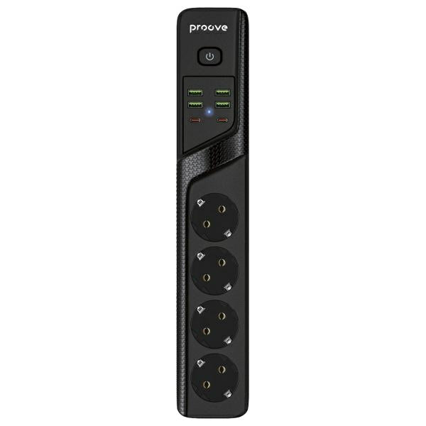 Proove Power Strip 2m 3000W Power Socket P-04 (4xAC + 4xUSB + 2xType-C) black