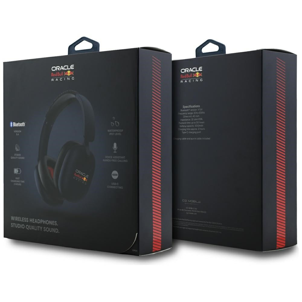 Red Bull Bluetooth Over-Ear Headphones Printed Logo Navy Blue