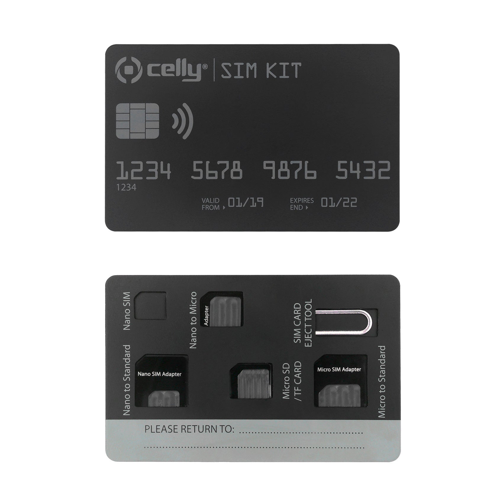 UNIVERSAL KIT X SIM CARD WITH CLIP