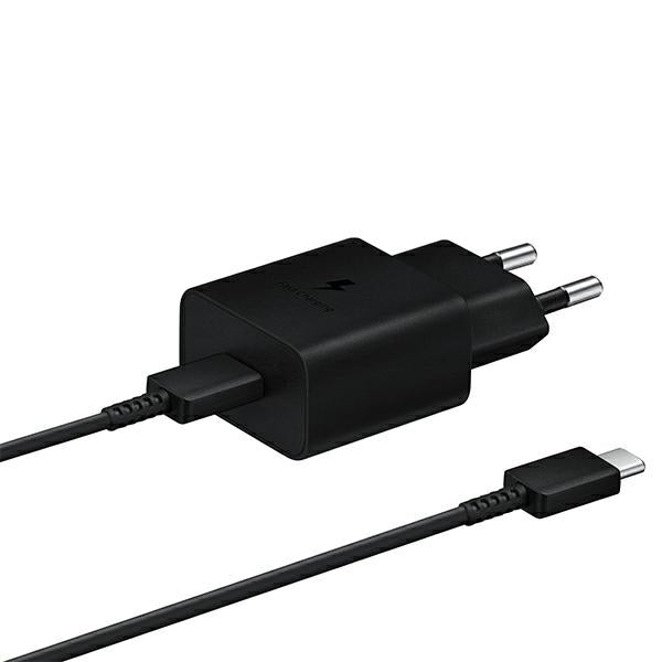 Charger for Samsung EP-T1510XB 15W Fast Charge + Cables for USB-C/USB-C black
