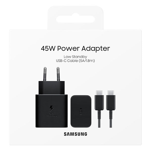 Samsung 45W Power Adapter with USB-C to USB-C cable EP-T4511 Black