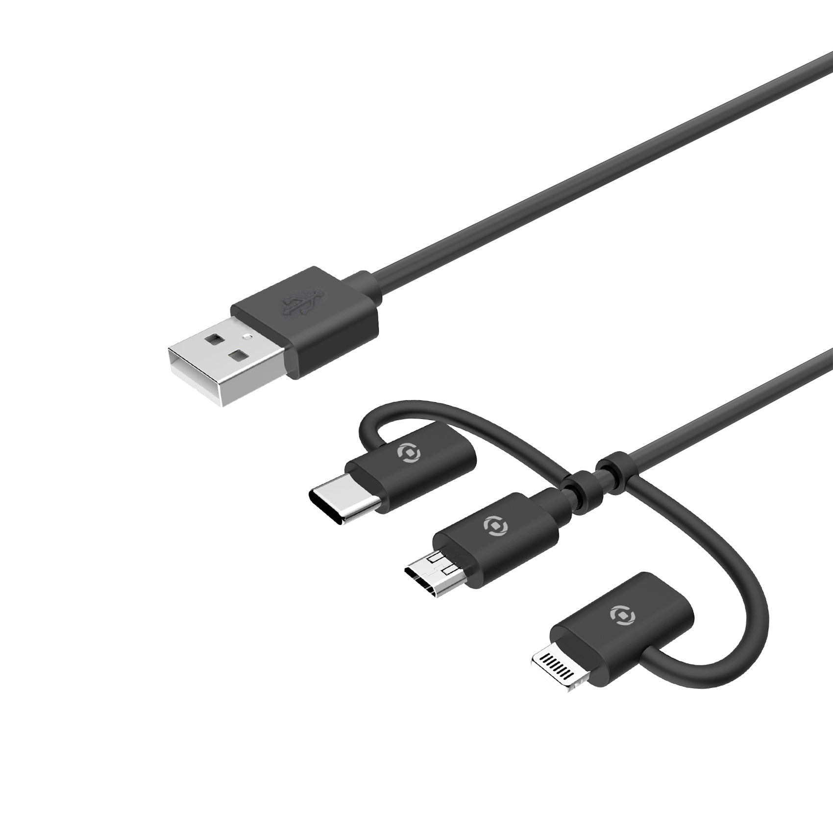 Celly USB3IN1 - 3in1 Micro Usb/ USB-C/ Lightning Cable 12W