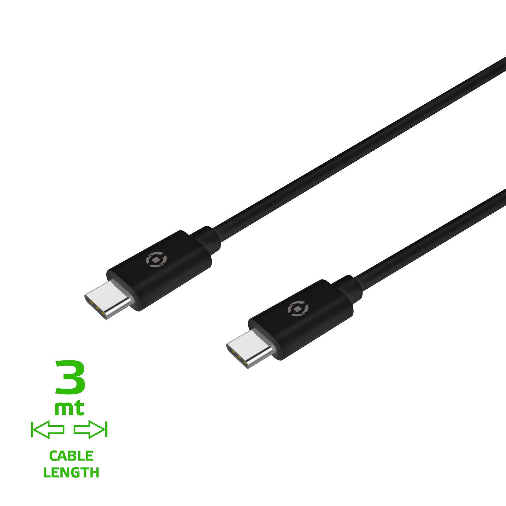 Celly USB-C TO USB-C 60W CABLE 3MT BLACK