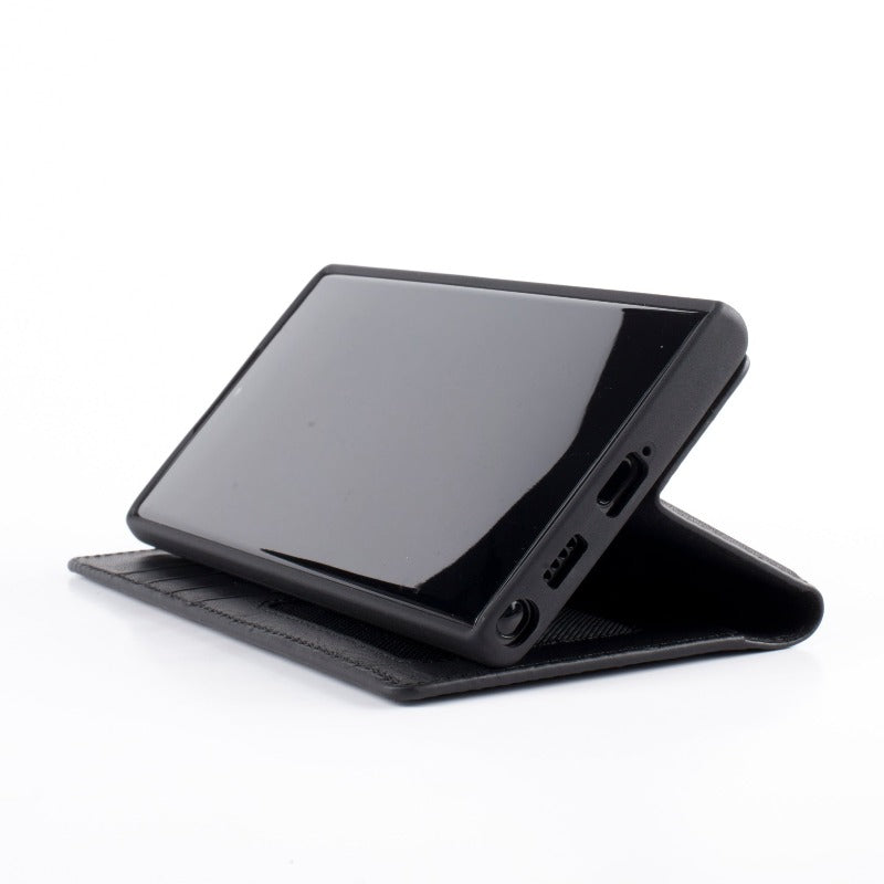 Wachikopa Genuine Leather Magic Book Case 2 in 1 for Samsung Galaxy S23 Ultra Black