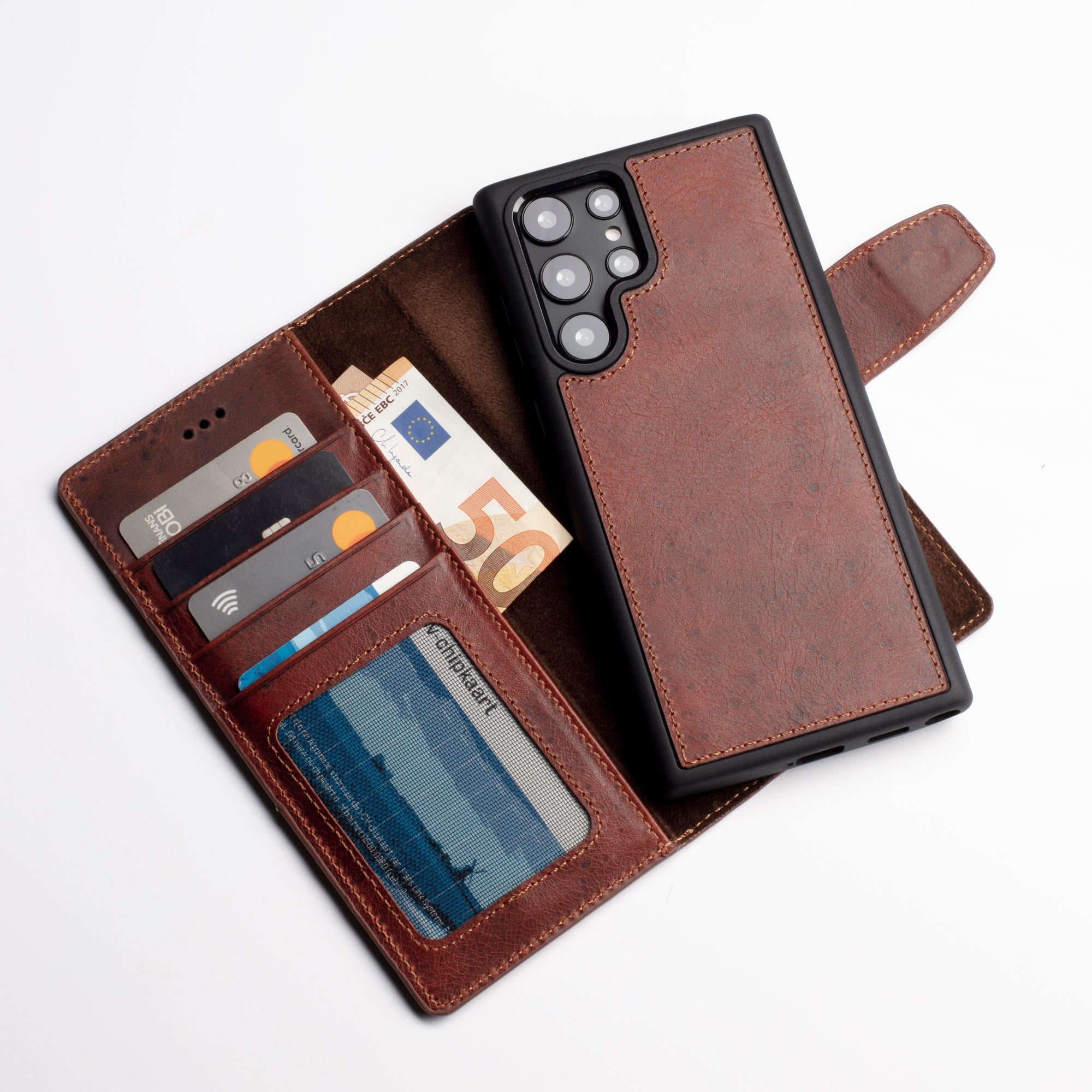 Wachikopa Genuine Leather Magic Bookcase 2 in 1 for Samsung Galaxy S26 Plus Brick