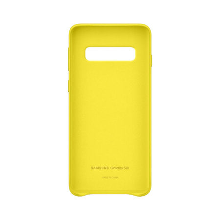 Samsung Leather Galaxy S10 Case Yellow