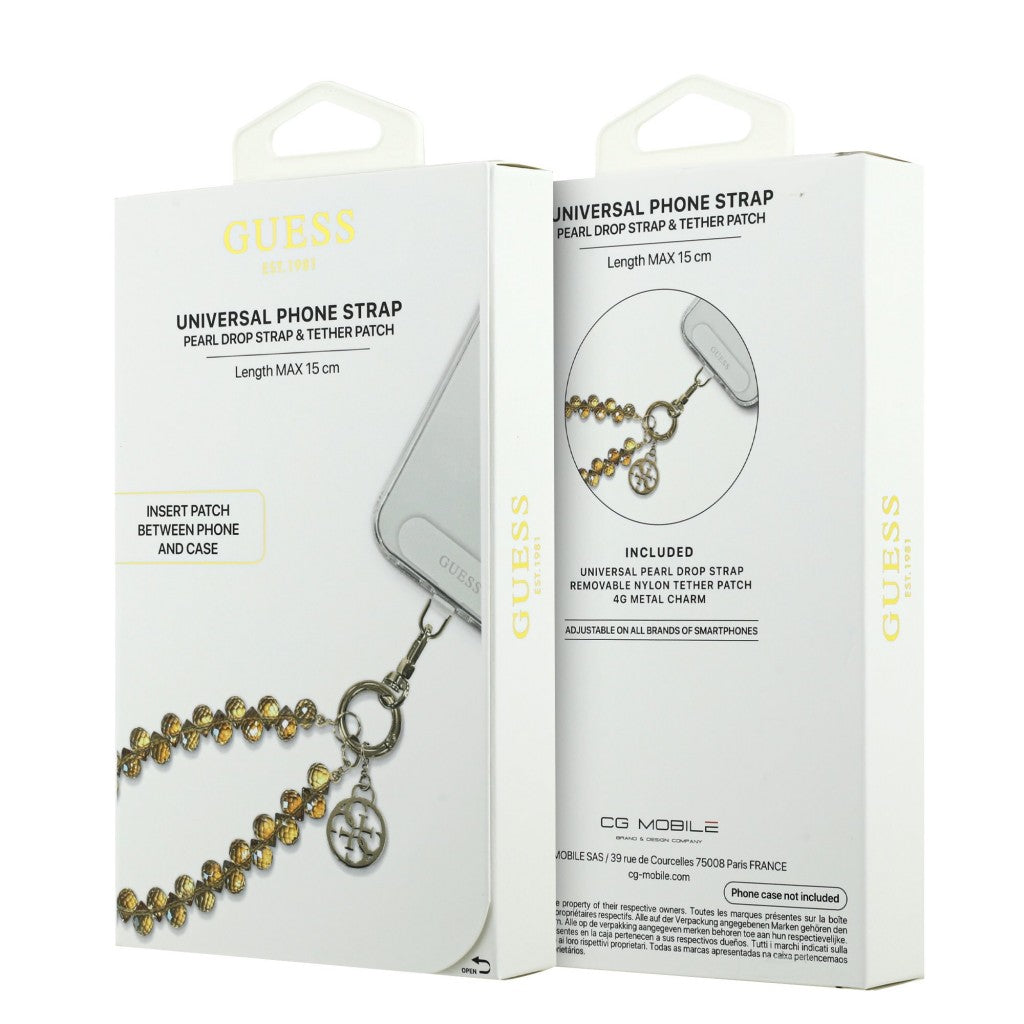 Guess Universele Wrist Strap Crystals 4G Charm Goud 15 cm