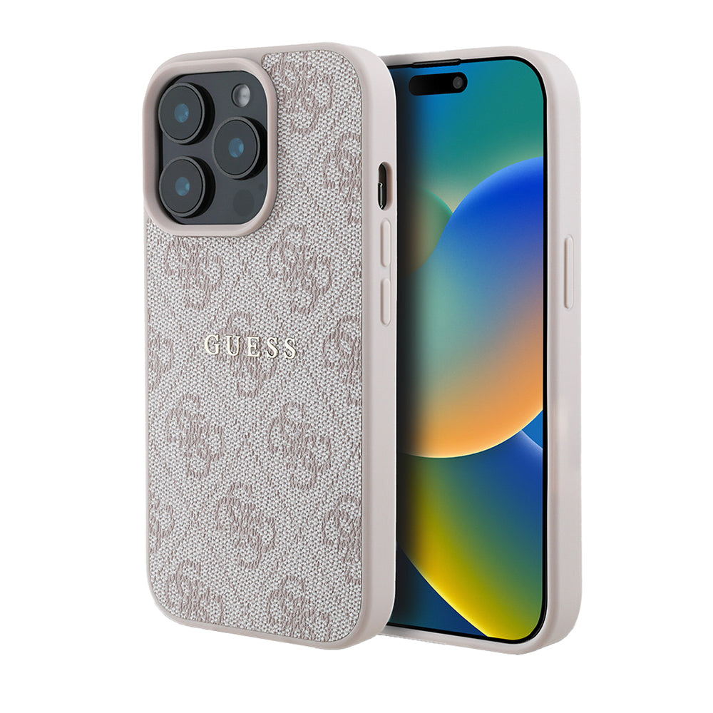 Guess Hardcase MagSafe PU 4G Classic Metal Logo Pinkfor iPhone 15 Pro Max