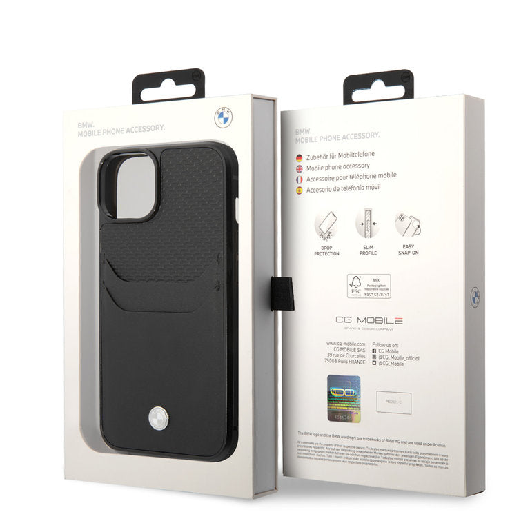 BMW BMHCP14M22RSEPK iPhone 14 Plus Hardcase Backcover - Card holder - Black