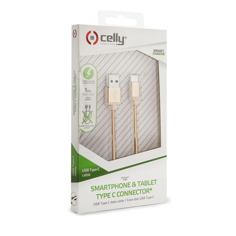 Celly USB-A TO USB-C Cable GOLD