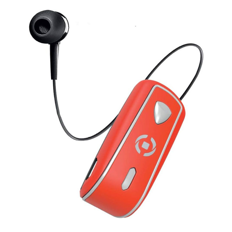 Celly BHSNAILRD Bluetooth Headset retractable cable Red