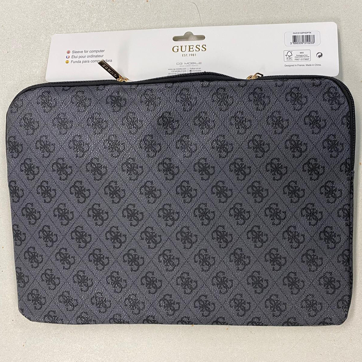 Guess COMP. Sleeve 4G Zipper Pocket and Triangle Logo Black 14