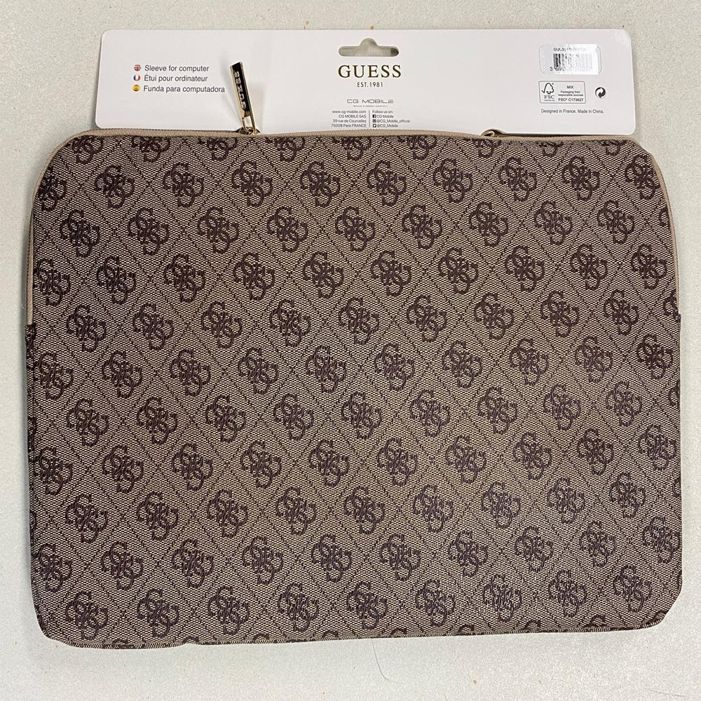 Guess COMP. Sleeve 4G Zipper Pocket and Triangle Logo Brown 15/ 16