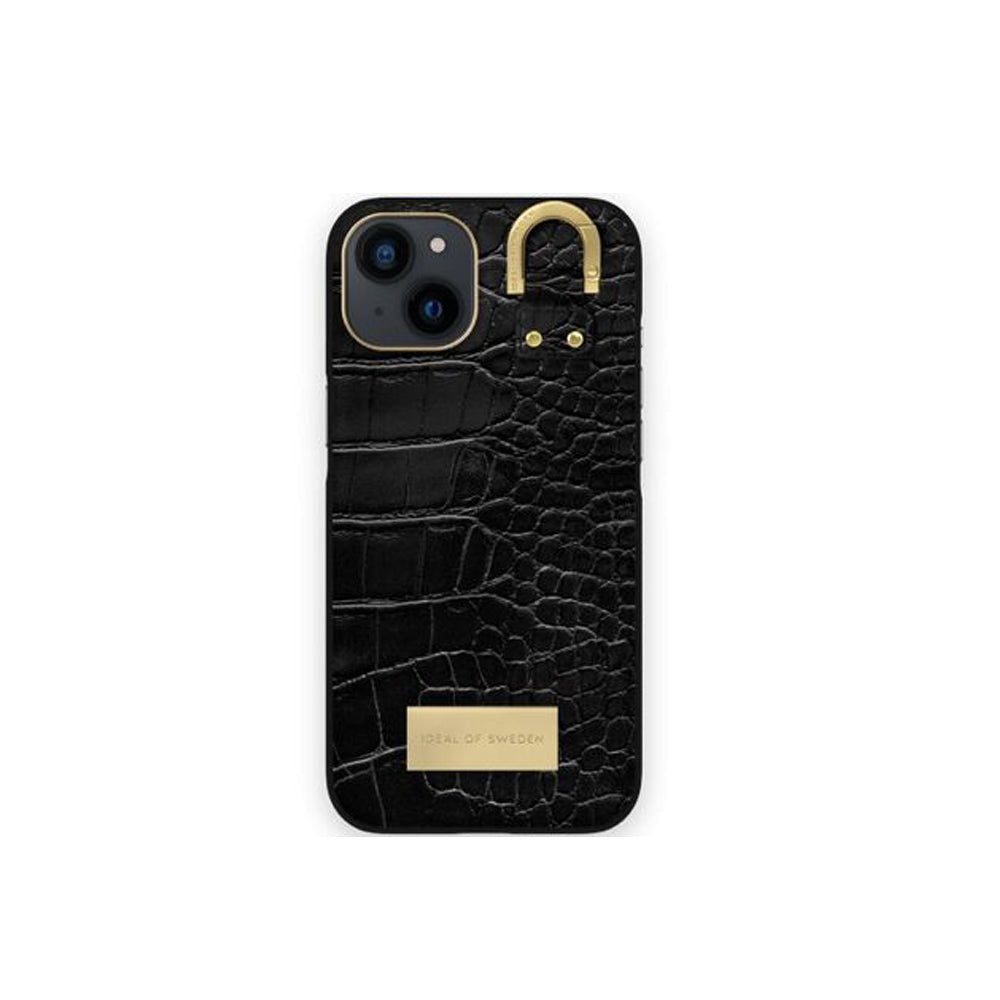 IDEAL OF SWEDEN Necklace Case for iPhone 13 / 14 / 15 Black Croco
