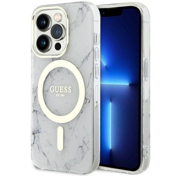 GUESS HC MagSafe IML MARBLE WHITE iPhone 13 / 14 / 15