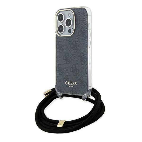 GUESS HC CROSSBODY CORD 4G Print Black iPhone 15 Pro Max