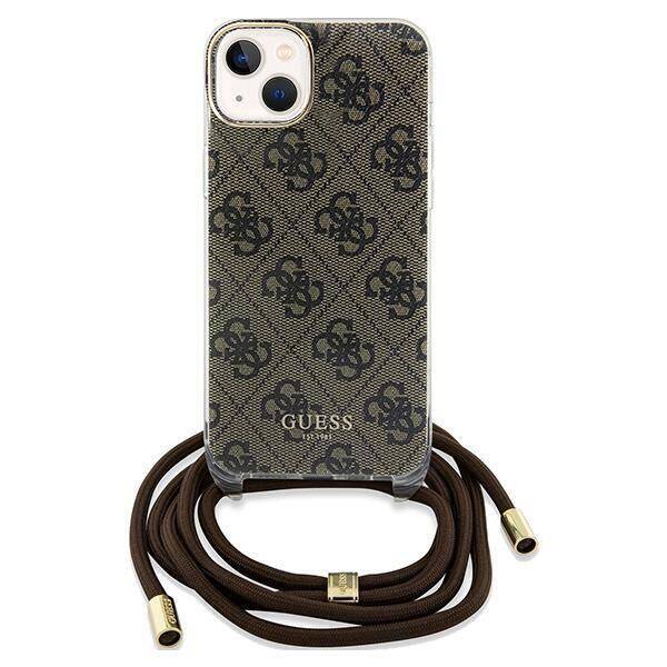 GUESS HC CROSSBODY CORD 4G Print Brown iPhone 14 / 15 / 13