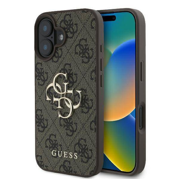 Guess GUHCP16S4GMGBR Hardcase 4G PU Big Logo Brown iPhone 16