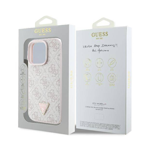 Guess Hardcase PU Leather 4G
Triangle Strass Pink iPhone 16 Pro
