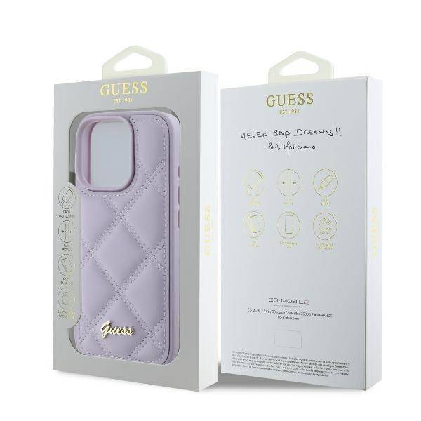 Guess Hardcase PU Quilted Metal
Logo Light Purple iPhone 16 Pro