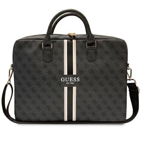 GUESS COMP. BAG 4G STRIPES BLACK 16