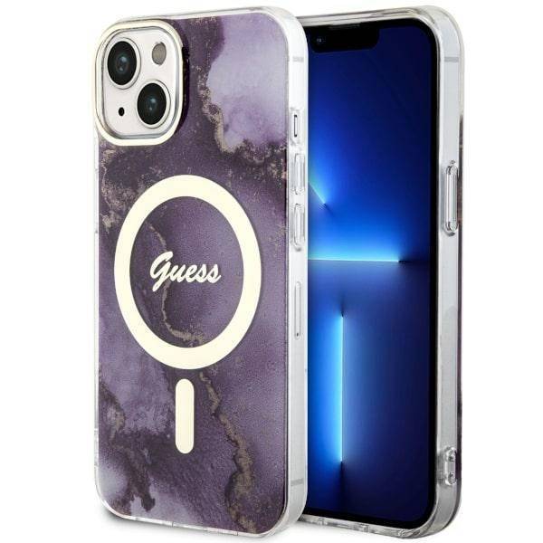 GUESS HC MagSafe IML GOLDEN MARBLE PURPLE iPhone 11