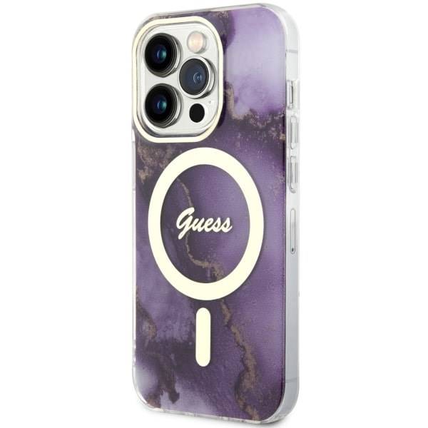 GUESS HC MagSafe IML GOLDEN MARBLE PURPLE iPhone 13 Pro Max
