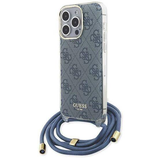 GUESS HC CROSSBODY CORD 4G Print Blue iPhone 15 Pro Max