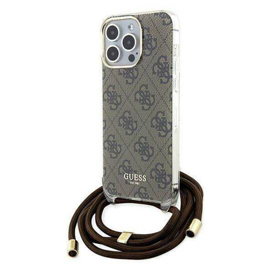 GUESS GUHCP15XHC4SEW HC CROSSBODY CORD 4G Print Brown iPhone 15 Pro Max