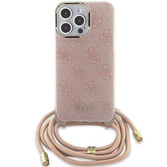 GUESS HC CROSSBODY CORD 4G Print Pink iPhone 15 / 14 / 13