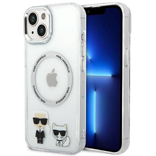 Karl Lagerfeld KLHMP14MHKCT iPhone 14 Plus hardcase transparent Karl & Choupette Aluminium Magsafe