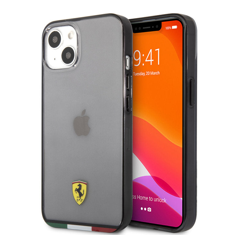 Ferrari FEHCP13MBITK iPhone 13 / 14 / 15 Hard Case Italia - Transparent Outline
