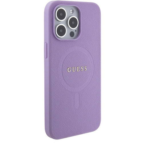 GUESS Hardcase SAFFIANO MagSafe  Purple for iPhone 15 Pro