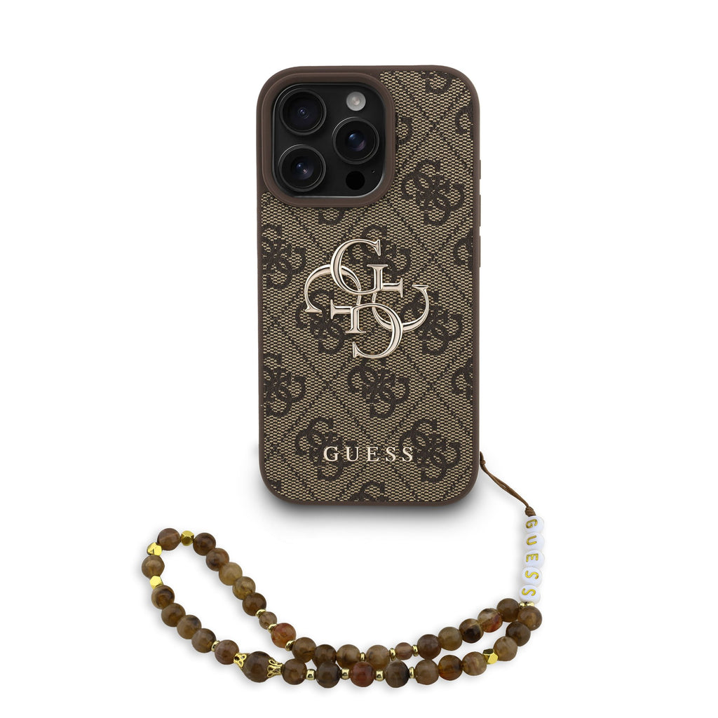 Guess GUHCP15XP4GMGSW PU 4G metal logo band case iPhone 15 Pro max Brown
