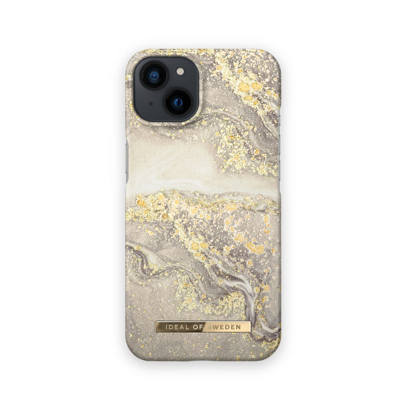 IDEAL OF SWEDEN Fashion Case iPhone 13 / 14/ 15 Golden Sparkle Greige Marble
