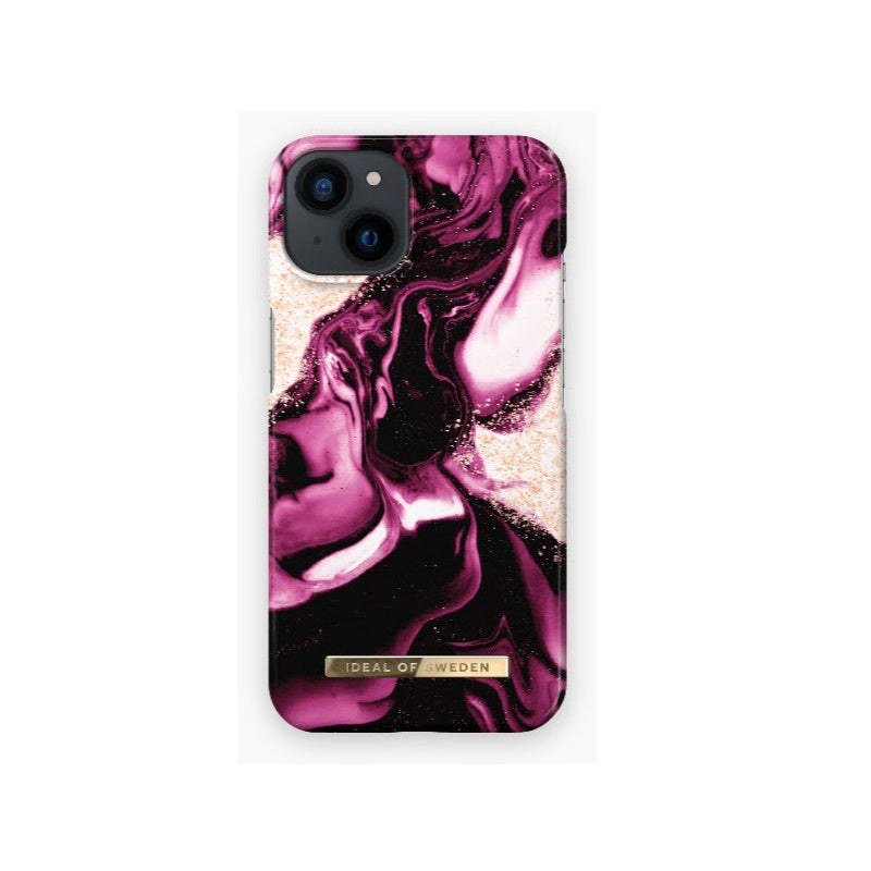 IDEAL OF SWEDEN Fashion Case iPhone 13 / 14 / 15 Golden Ruby Marble