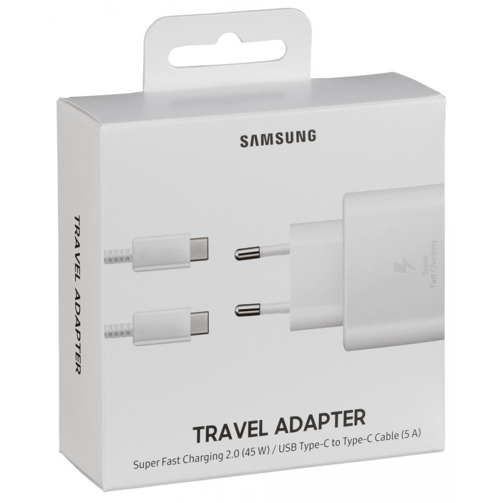 Samsung 25W fast chrger +  type - C cable  EP-TA800  White Blister