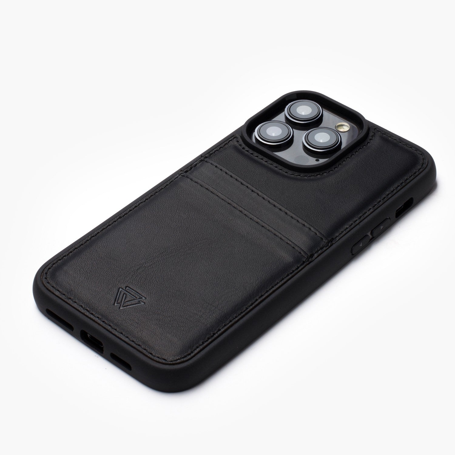 Wachikopa leather Back Cover C.C. Case for iPhone 12 Black