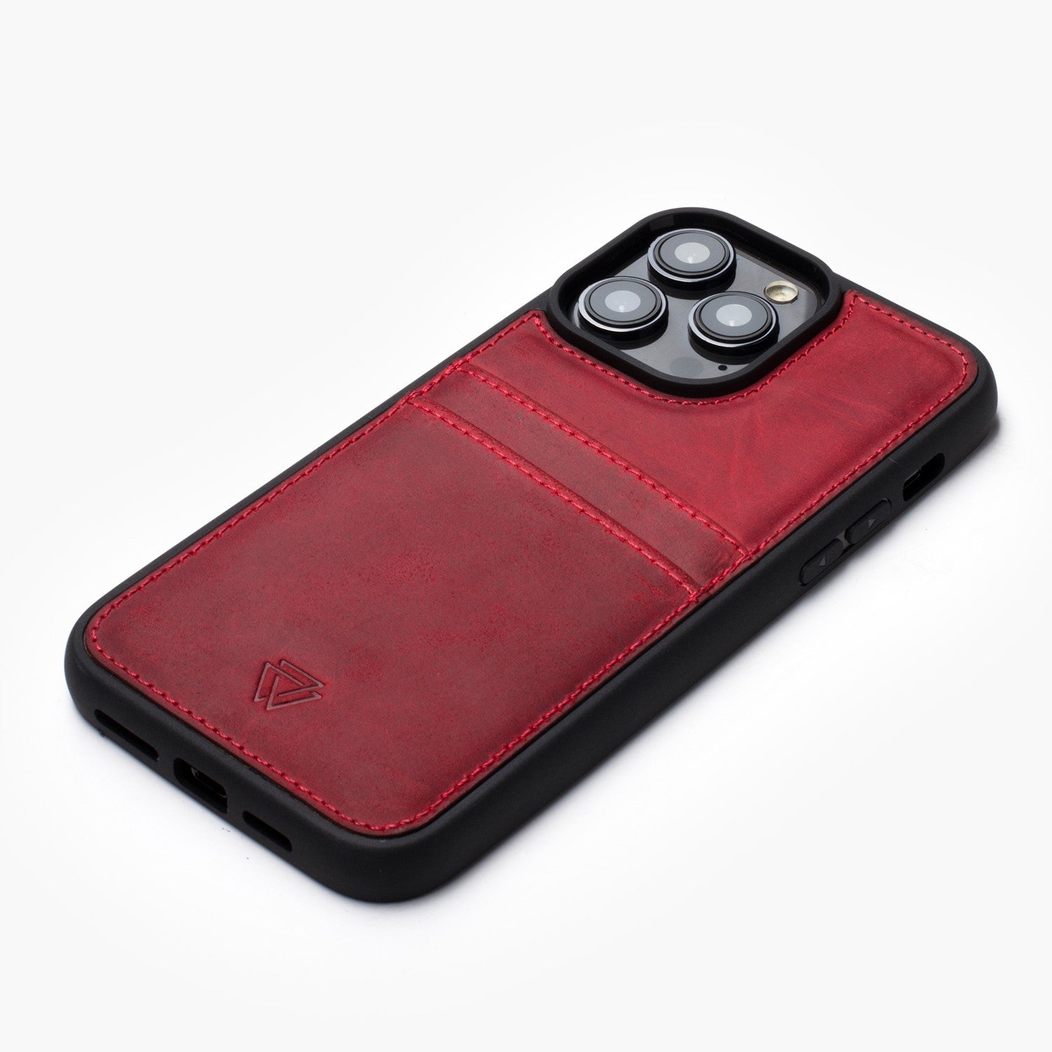 Wachikopa leather Back Cover C.C. Case for iPhone 12 Mini Red