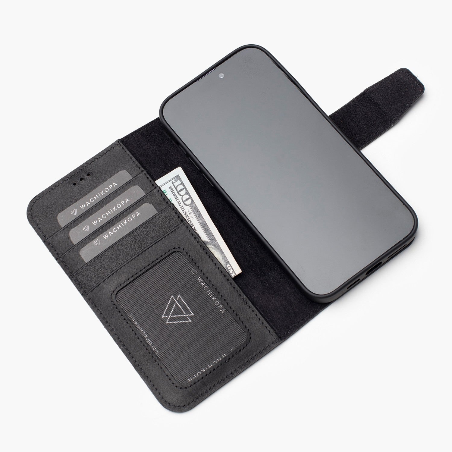 Wachikopa leather Classic iPhone Case for iPhone 14 Plus Black