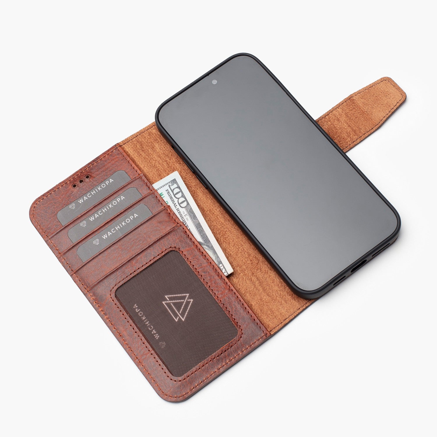 Wachikopa leather Classic iPhone Case for iPhone 13 / 14 / 15 Dark Brown