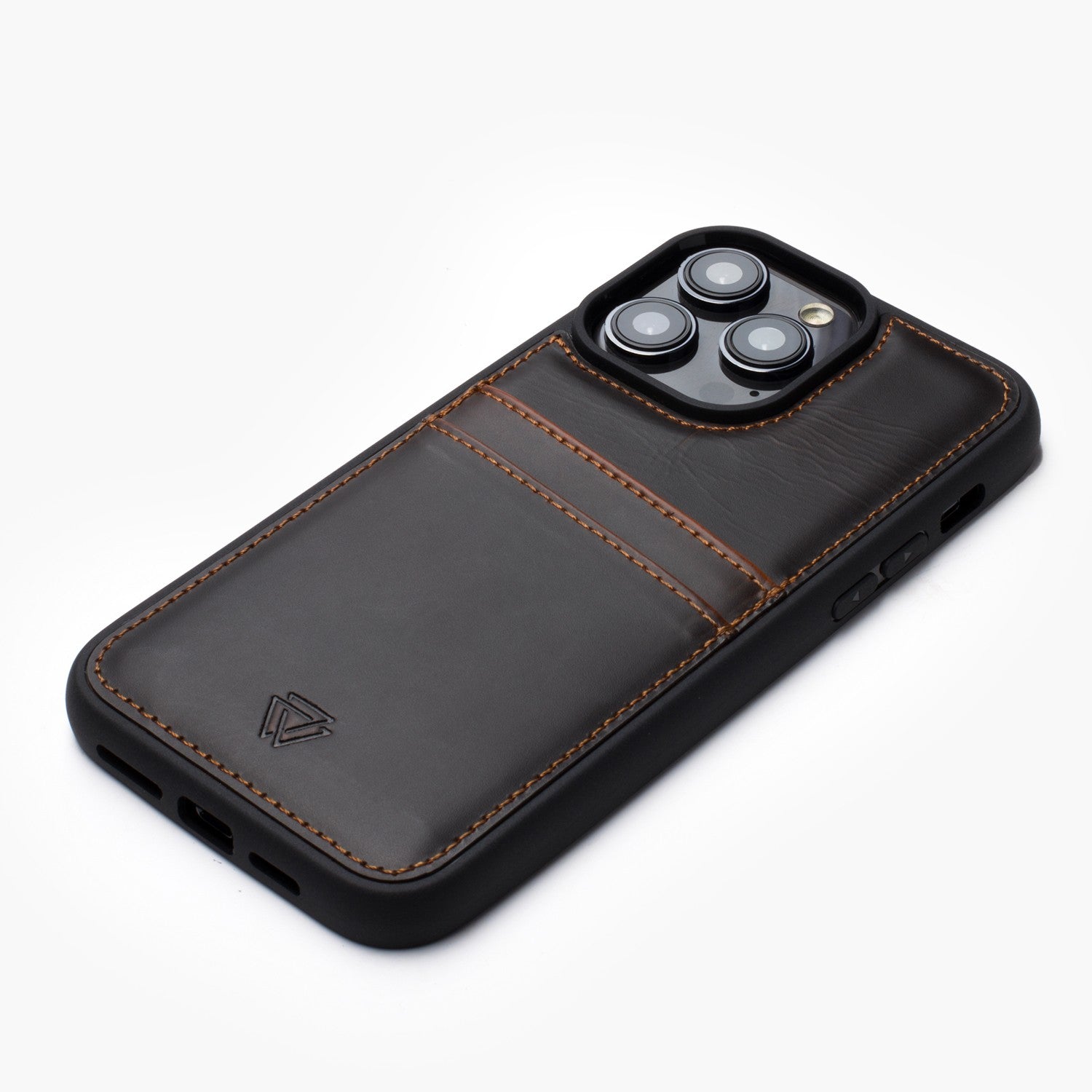 Wachikopa leather Back Cover C.C. Case for iPhone 12 Pro Max Dark Brown