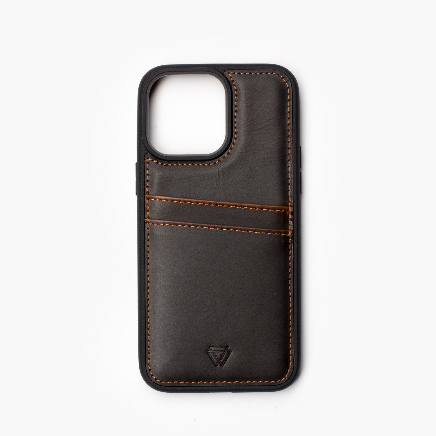 Wachikopa leather Back Cover C.C. Case for iPhone 12 Dark Brown
