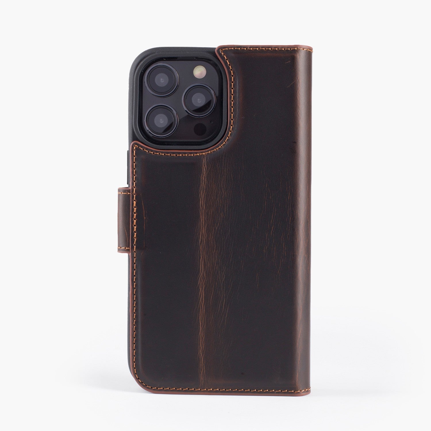 Wachikopa leather Magic Book Case 2 in 1 for iPhone 12 Pro Max Dark Brown