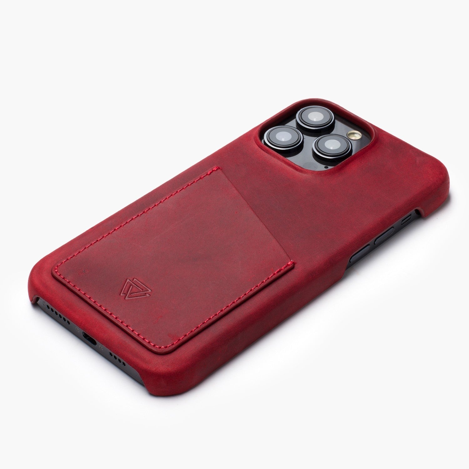 Wachikopa Genuine Leather Full Wrap C. iPhone Case iPhone 15 Pro Red